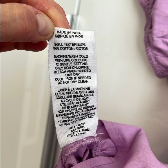 Avec Les Filles Lilac Puff Sleeve Cotton Tiered Dress, Size M - Picture 12 of 12